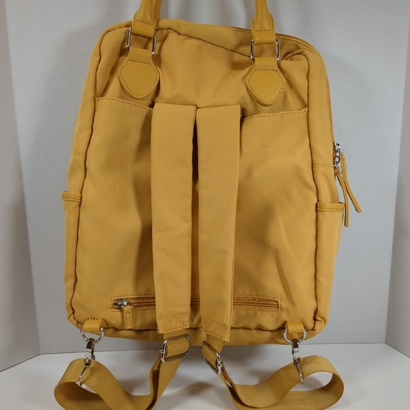 Samantha Brown Floral Yellow Convertible Backpack/Tote Bag - Picture 6 of 14